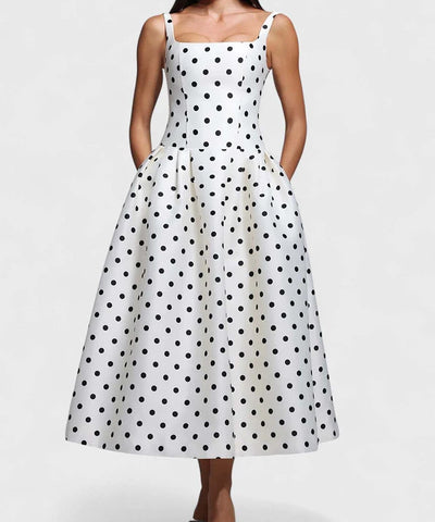 Polka Dot Strapless Maxi Dress | MzStar Fashion