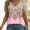 Retro Floral V-Neck Tee | MzStar Fashion