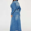 Denim Split Maxi Shirt Dress | MzStar Fashion | view 4