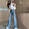 Side-Braid Cut-Out Jeans | MzStar Fashion | view 6