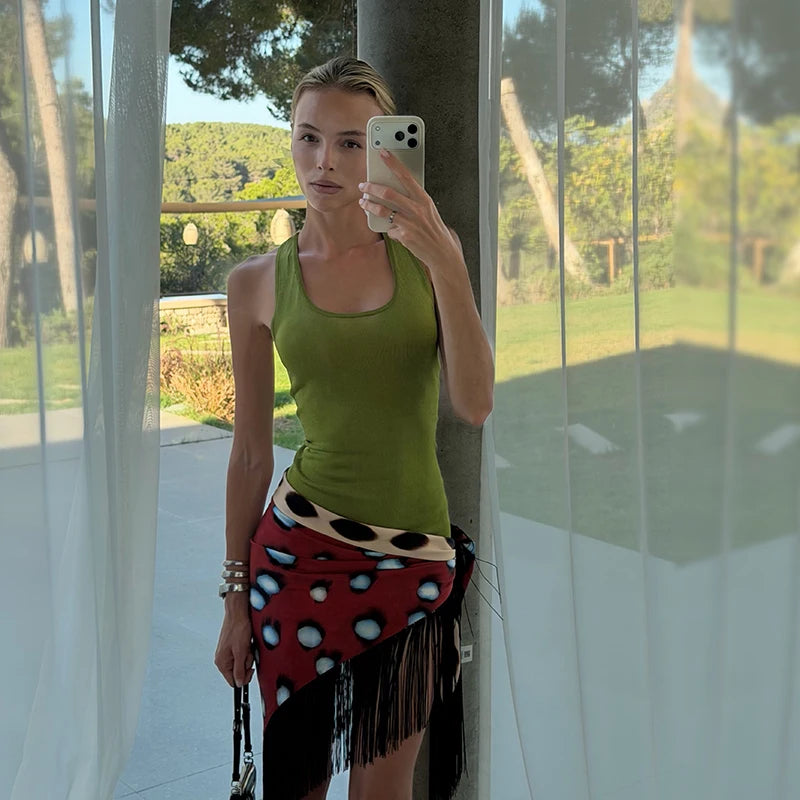 Polka Dot Mesh Slip Midi Dress | MzStar Fashion | view 3
