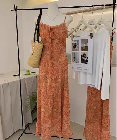 Floral Halter A-Line Beach Dress