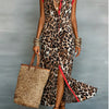 Leopard Button-Front Tank Dress | MzStar Fashion | view 3