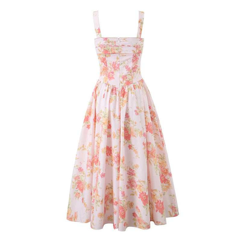 Pink Floral Ribbon Tank Dress | MzStar Fashion | view 4