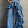 Tiered Ruffle Flared Jeans | MzStar Fashion