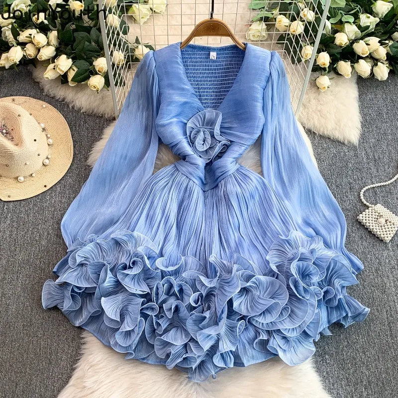 3D Floral Gauze Mini Dress | MzStar Fashion | view 3