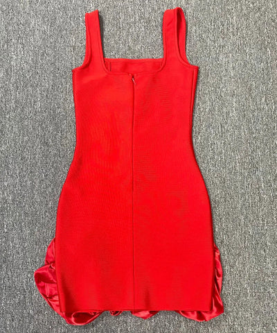 Crystal Flower Bandage Mini Dress