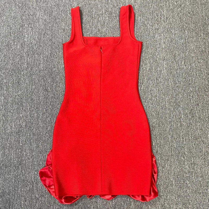 Crystal Flower Bandage Mini Dress | MzStar Fashion | view 2
