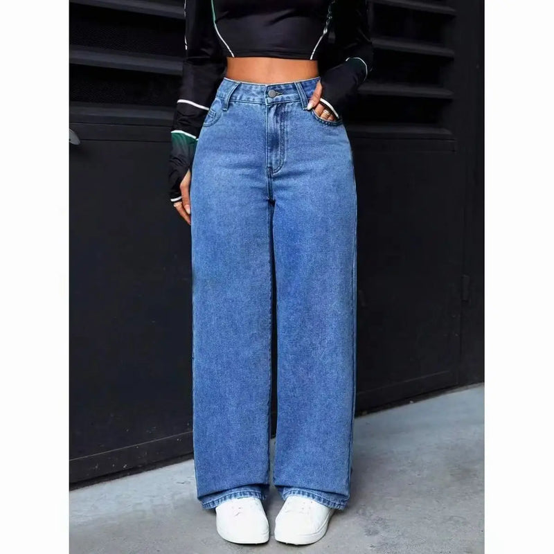 Big-Pocket Straight Jeans | MzStar Fashion | view 7