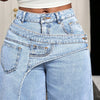 Vintage Splice Wide-Leg Jeans | MzStar Fashion | view 8