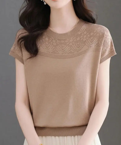 Openwork Knit Tee | MzStar Fashion