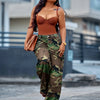 Camo Wide-Leg Denim Pants | MzStar Fashion | view 4
