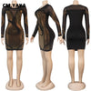 Rhinestone Mesh Bodycon Midi Dress | MzStar Fashion | view 5