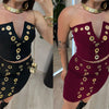 Geometric Knit Party Dress Set | MzStar Fashion | view 3