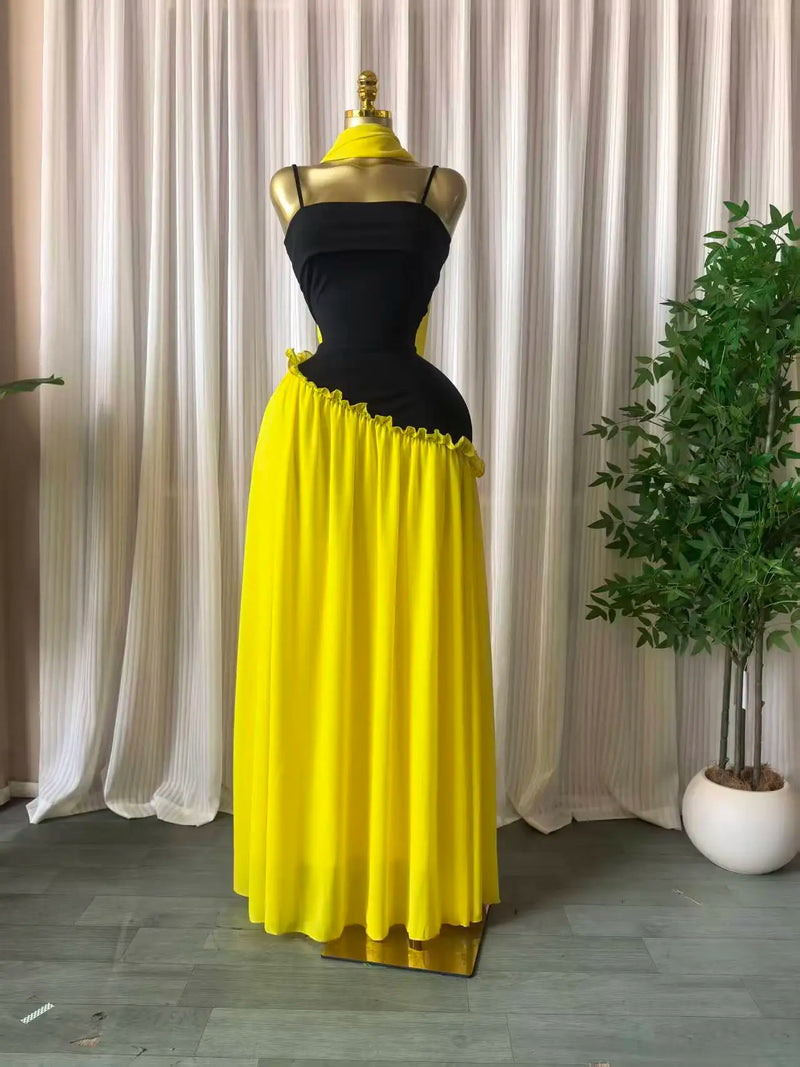 Ruffle Strap A-Line Maxi Dress | MzStar Fashion | view 3