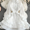 Rhinestone Ruffle Lace-Up Dress | MzStar Fashion | view 3