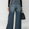 Eyelet Ripped Wide-Leg Jeans | MzStar Fashion | view 4
