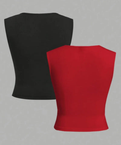 Solid Vest Two-Piece Set