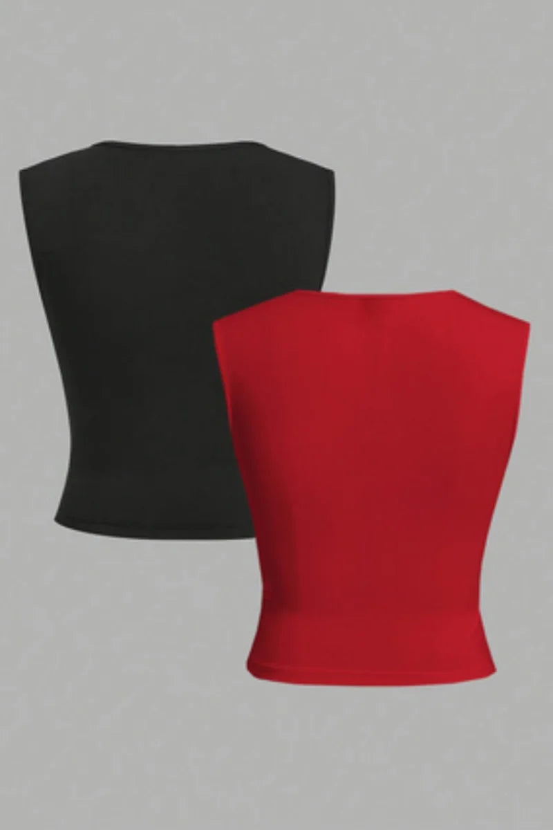 Solid Vest Two-Piece Set | MzStar Fashion | view 2