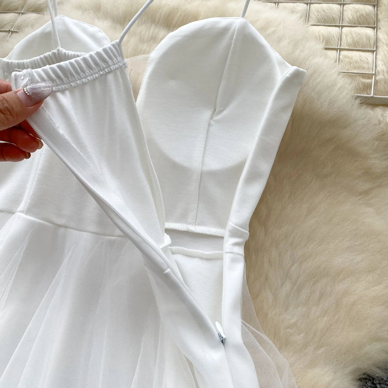 Mesh Strap A-Line Party Dress | MzStar Fashion | view 3