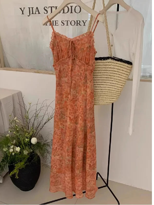 Floral Halter A-Line Beach Dress | MzStar Fashion | view 3