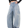 Retro Blue Wide-Leg Jeans | MzStar Fashion | view 4
