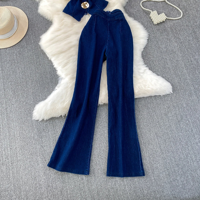 Denim Vest & Wide-Leg Set | MzStar Fashion | view 4