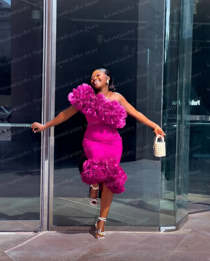 Pink Velvet Off-Shoulder Dress | MzStar Fashion | view 4