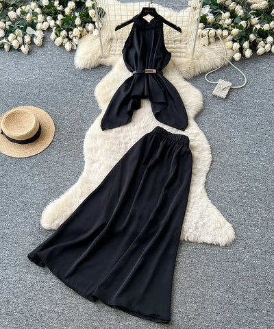 Halter Backless Two-Piece Set