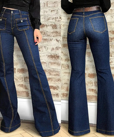 Vintage Slim Flare Jeans | MzStar Fashion
