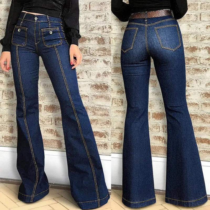 Vintage Slim Flare Jeans | MzStar Fashion