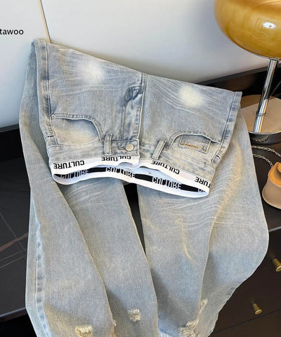 Ripped Boyfriend Jeans | MzStar Fashion