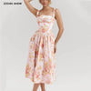 Pink Floral Ribbon Tank Dress | MzStar Fashion