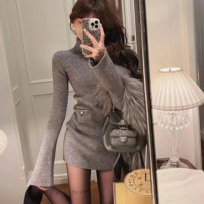 Flare Sleeve Sweater Mini Dress | MzStar Fashion | view 5