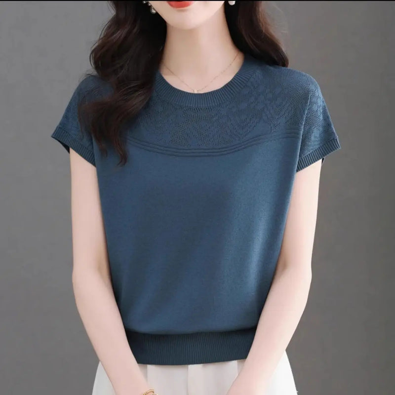 Openwork Knit Tee | MzStar Fashion | view 3