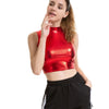 Metallic Mock-Neck Crop Tank | MzStar Fashion | view 6