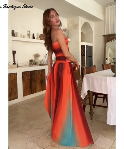 Tie-Dye Cut-Out Maxi Dress | MzStar Fashion