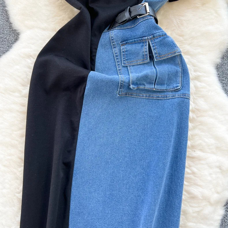 Y2K Denim A-Line Midi Dress | MzStar Fashion | view 5