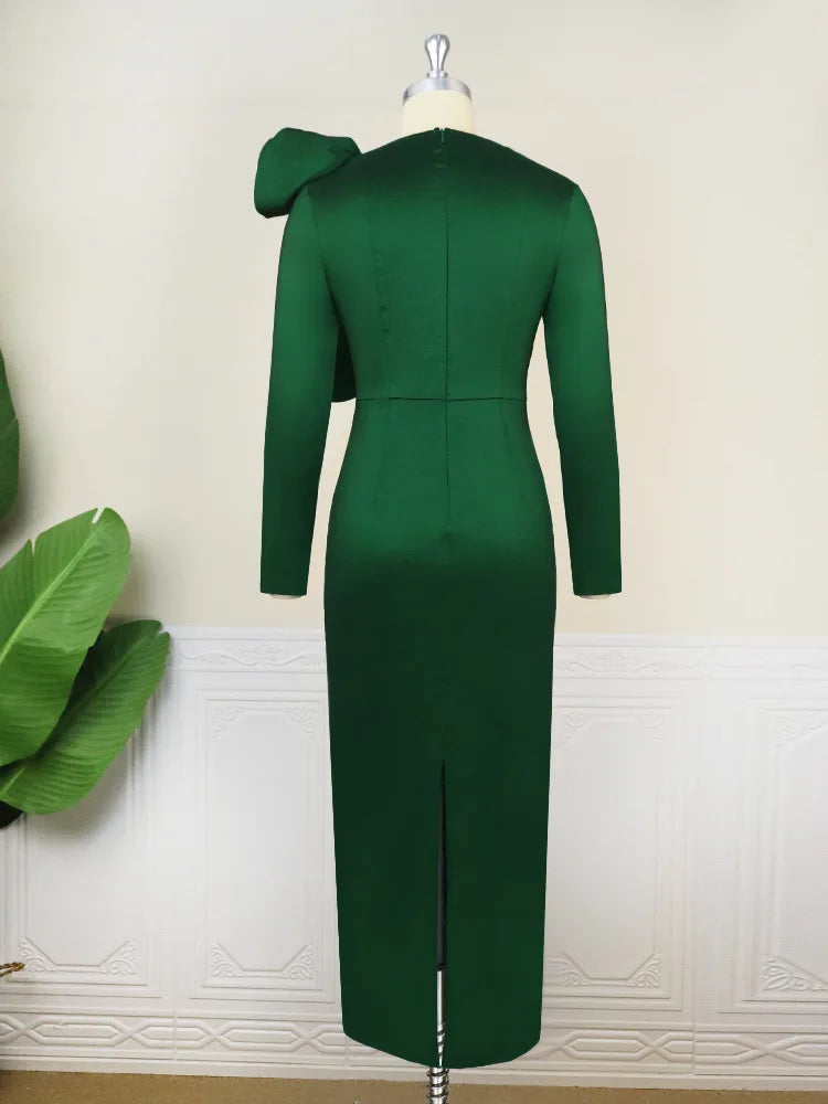 Plus-Size Ruffle Evening Gown | MzStar Fashion | view 4