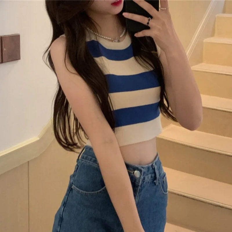 Plaid Knit Crop Vest | MzStar Fashion | view 2
