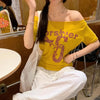 Y2K Off-Shoulder Crop Top | MzStar Fashion | view 2