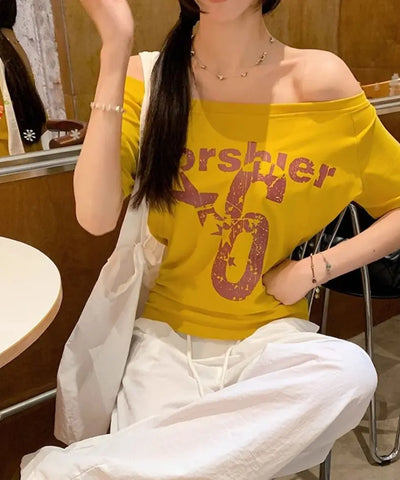 Y2K Off-Shoulder Crop Top