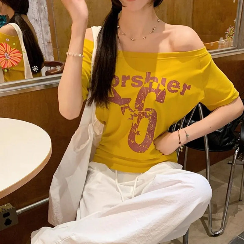 Y2K Off-Shoulder Crop Top | MzStar Fashion | view 2