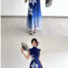 Navy Floral Mock-Neck Maxi Dress | MzStar Fashion | view 7