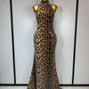 Leopard Sequin Mermaid Maxi Dress | MzStar Fashion