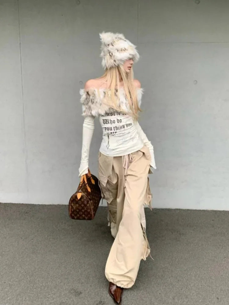 Fur-Collar Y2K Top | MzStar Fashion | view 7