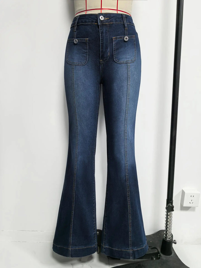 Vintage Slim Flare Jeans | MzStar Fashion | view 5
