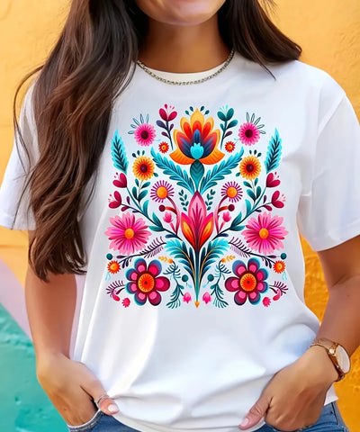 Folk Floral Graphic Tee | MzStar Fashion