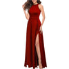 Halter Split Knit Maxi Dress | MzStar Fashion | view 3