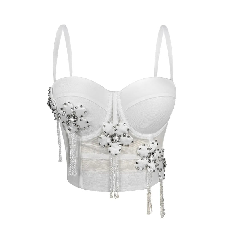 Floral Tassel Bralette Top | MzStar Fashion | view 5
